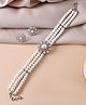 VALLEY OF JEWELLERY - Silver Plated Pearl And Ad Stone Studded Choker Necklace With Earrings Set -Silver-30 g