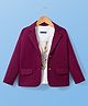 Pine Kids Knit Full Sleeves Party Blazer & Lion Printed T-Shirt - Maroon