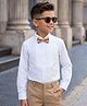 Kookie Kids Boys Full Sleeves Cotton Rich Pintuck Party Shirt In White Color With Bow
