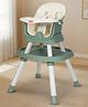 LuvLap Imperial 4 in 1 Baby High Chair with Learning Table, Booster Chair, Food Tray, 5 Point Harness, Foldable & Travel Friendly - Green