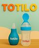 Totilo Spoon Feeder Bottle + Nose Sucker Combo for Newborns & Infants | Safe & Easy Use- Blue & Blue