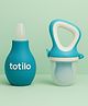 Totilo Baby Nose Cleaner + Fruit Nibbler Feeder Combo | Safe & BPA Free- Blue & Blue
