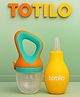 Totilo Baby Nose Cleaner + Fruit Nibbler Feeder Combo | Safe & BPA Free- Yellow & Orange