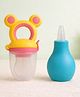 Totilo Baby Nose Cleaner + Fruit Nibbler Feeder Combo | Safe & BPA Free- Blue & Pink