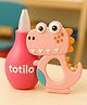 Totilo Baby Nose Sucker & Baby Teether Combo | Safe Nasal Aspirator + BPA-Free Teething Toy for Newborns & Infants- Pink & Pink