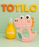 Totilo Baby Nose Sucker & Baby Teether Combo | Safe Nasal Aspirator + BPA-Free Teething Toy for Newborns & Infants- Yellow & Pink
