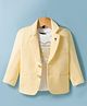 Dapper Dudes Full Sleeves Striped Blazer With Typography Printed Tee - Yellow