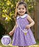 Babyhug Single Jersey Knit Sleeveless Polka Dotted Frock with Bloomer - Purple