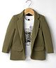 Robo Fry Cotton Woven Full Sleeves Solid Blazer With Inner Tee - Olive Green