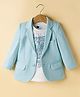 Robo Fry Cotton Woven Full Sleeves Solid Blazer With Inner Tee - Sea Green