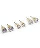 Pihoo Set Of 3 Stones Studded Earrings - Gold