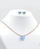 Pihoo Butterfly Designed Necklace & Earrings Set - Light Blue