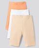 Primo Gino Cotton Elastane Knit Solid Cycling Shorts Pack of 3 - Multicolour