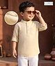 Babyhug Linen Woven Half Sleeves Solid Shirt - Beige
