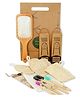 Kind of Earthy Eco-Friendly Family Gift Hamper with Loofahs Hairbrush and Toothbrushes Pack of 10  Brown