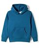Smarty Girls Fleece Knit Solid Color Hooded Sweatshirt with Kangaroo Pocket - Teal Blue