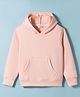 Smarty Girls Fleece Knit Solid Color Hooded Sweatshirt with Kangaroo Pocket - Peach