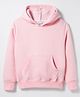 Smarty Girls Fleece Knit Solid Color Hooded Sweatshirt with Kangaroo Pocket - Baby Pink