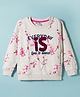 Smarty Girls Fleece Knit Full Sleeves Sweatshirt with Text Print & Sequin Detailing - Pink