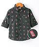 Rikidoos Cotton Woven Full Sleeves Printed Shirt - Dark Green