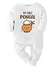 Zeezeezoo 100% Cotton Knit Pongal Theme Full Sleeves My First Pongal Text Printed Romper - White