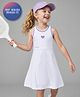 Primo Gino Cotton Elastane Knit Sleeveless Dress with Court Queen Print - White