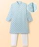 EARTHY TOUCH Schiffili Woven Full Sleeves Kurta Pajama Set with Embroidery - Light Blue
