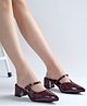HVNLY BY SHOETOPIA Gloss Finish Mary Jane Pumps - Red