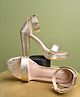 HVNLY by Shoetopia Snakeskin Designed Buckle Closure Heel Sandals - Gold