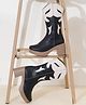 HVNLY BY SHOETOPIA Colour Blocked Zip Closure Boots - Black