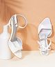 HVNLY BY SHOETOPIA Solid Metallic Buckle Closure Heel Sandals - Silver