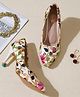 HVNLY BY SHOETOPIA Floral Embroidered Slip On Heel Sandals - White
