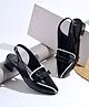 HVNLY BY SHOETOPIA Bow Designed Buckle Closure Block Heel Sandals - Black