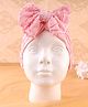 KIDLINGSS Bow Applique & Frill Detailed Turban Cap - Light Pink - Circumference 33 Cm