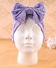 KIDLINGSS Bow Applique & Frill Detailed Turban Cap - Purple - Circumference 33 Cm