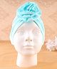 KIDLINGSS Cotton Floral Applique Detailed Turban Cap -  Turquoise - Circumference 33 Cm