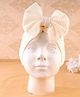 KIDLINGSS Velvet Bow Applique Detailed Turban Cap - White - Circumference 33 Cm