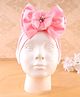 KIDLINGSS Cotton Bow Applique Detailed Turban Cap - Light Pink - Circumference 33 Cm