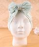 KIDLINGSS Cotton Bow Applique Detailed Turban Cap - Sea Green - Circumference 33 Cm