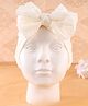 KIDLINGSS Cotton Bow Applique Detailed Turban Cap - Cream - Circumference 33 Cm