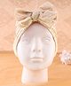 KIDLINGSS Cotton Bow Applique Detailed Turban Cap - Beige - Circumference 33 Cm