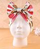 KIDLINGSS Cotton Bow Applique Detailed Donuts Printed Turban Cap - Multi Colour - Circumference 33 Cm