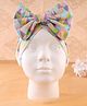 KIDLINGSS Cotton Bow Applique Detailed Abstract Printed Turban Cap - Multi Colour - Circumference 33 Cm