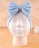 KIDLINGSS Cotton Bow Applique Detailed Turban Cap - Blue - Circumference 33 Cm
