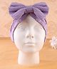 KIDLINGSS Cotton Bow Applique Detailed Turban Cap - Purple - Circumference 33 Cm