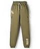 Smarty Boys Looper Knit Full Length Lounge Pant With Text Print - Olive Green