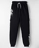 Smarty Boys Looper Knit Full Length Lounge Pant With Sports Theme Print - Black