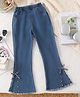 Mark & Mia Full Length Washed Jeans with Bow & Pearl Detailing - Blue