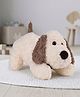 Bonfino Plush Laying Dog Soft Toy 45cm Plush Stuffed Dog| Premium Rose Fabric| Enhances Imagination|Companion for Emotional Support|Perfect for Snuggles, Play & Gifting| BIS Certified  - White & Brown