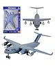 Lumo Brilliant Toys Breatoi 1:300 Scale Heavy-Duty Military Cargo Aircraft Model  Die-Cast Transport Jet Collectible (C17 Type), Fun Entertainment Kids Toys - Grey